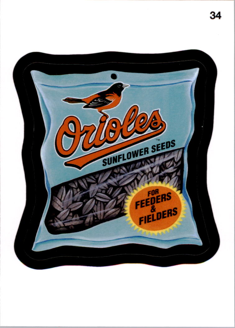 2016 Wacky Packages MLB #34 Orioles Sunflower Seeds