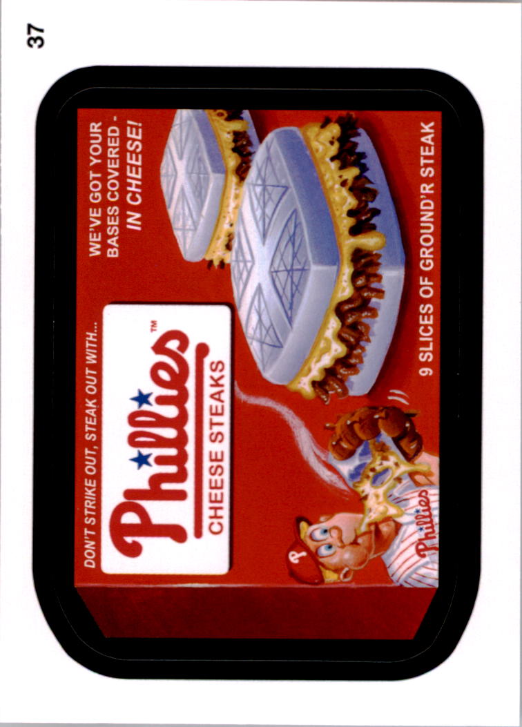 2016 Wacky Packages MLB #37 Phillies Cheesesteaks