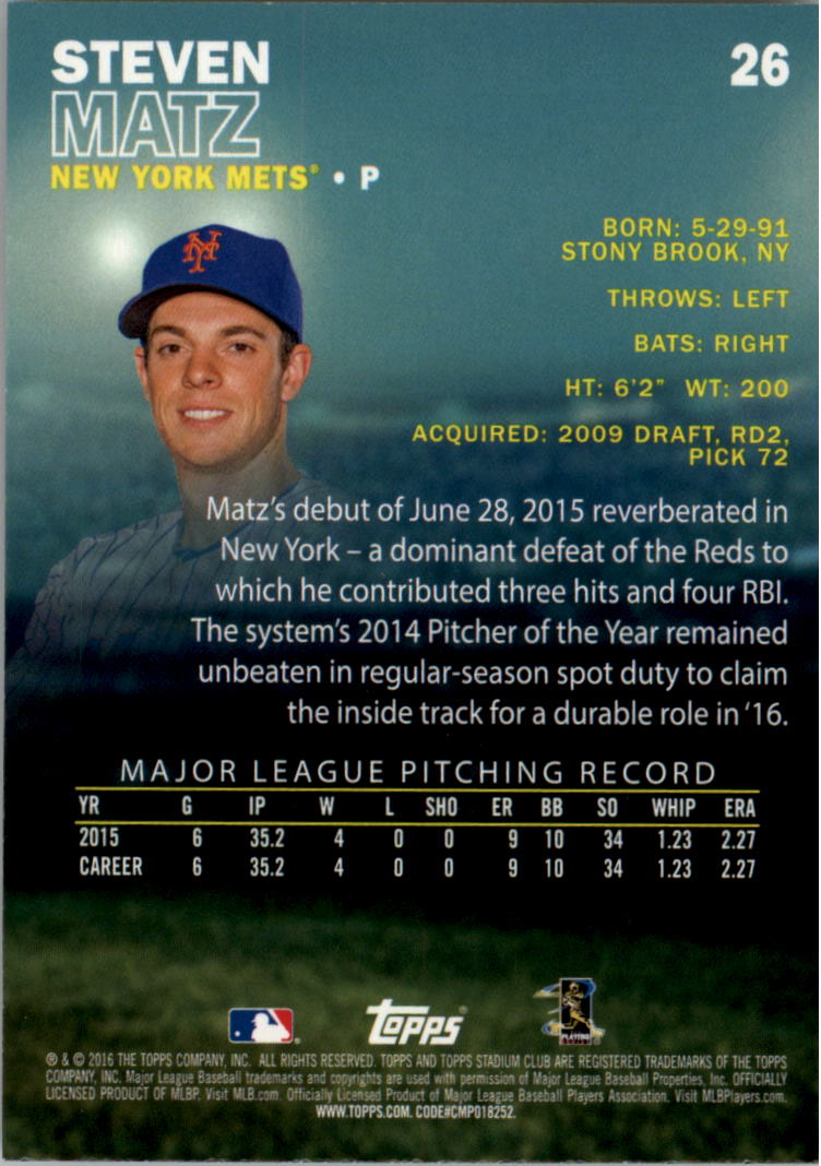 2016 Stadium Club Gold Baseball Card Pick (Inserts) - Picture 17 of 217