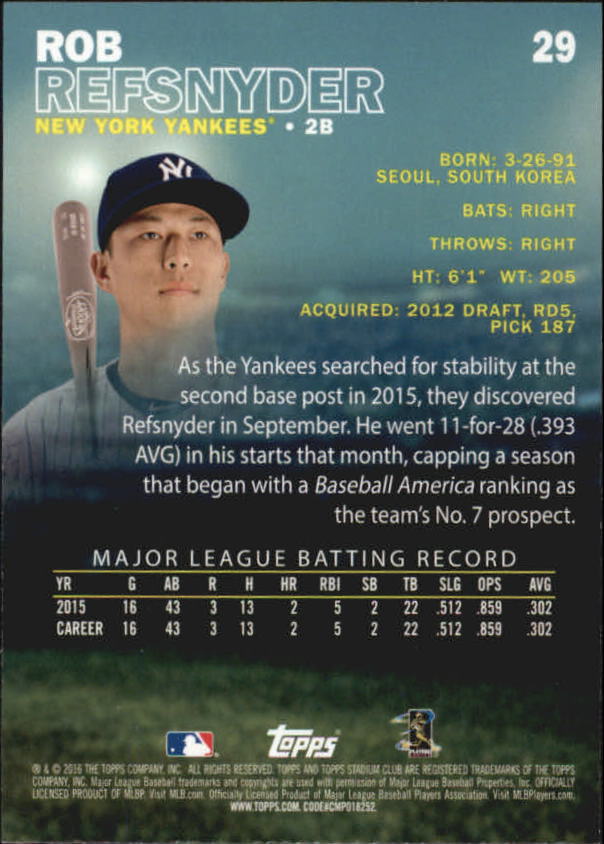 2016 Stadium Club Gold Baseball Card Pick (Inserts) - Picture 19 of 217