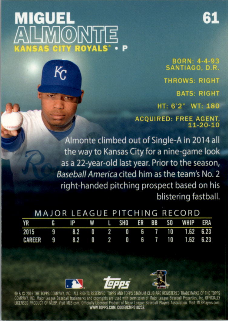 2016 Stadium Club Gold Baseball Card Pick (Inserts) - Picture 43 of 217