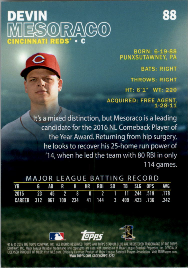 2016 Stadium Club Gold Baseball Card Pick (Inserts) - Picture 65 of 217