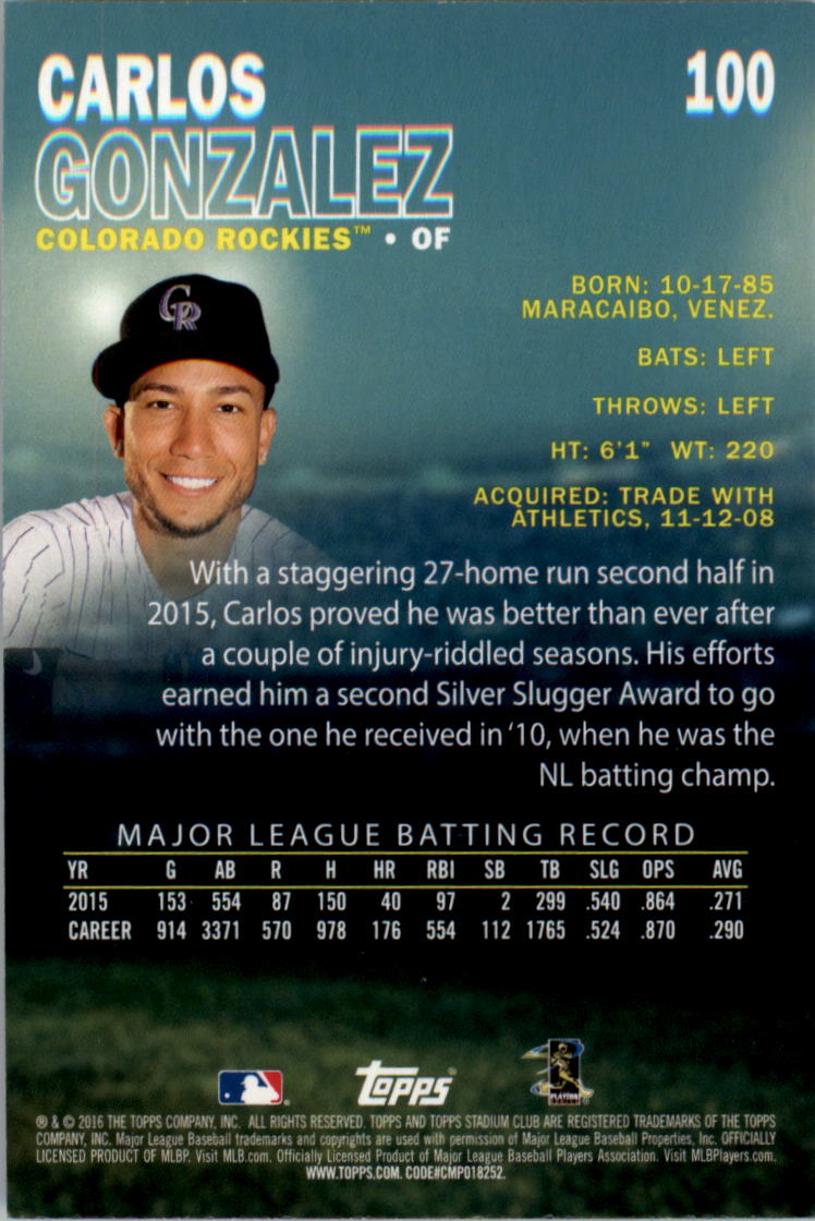 2016 Stadium Club Gold Baseball Card Pick (Inserts) - Picture 77 of 217