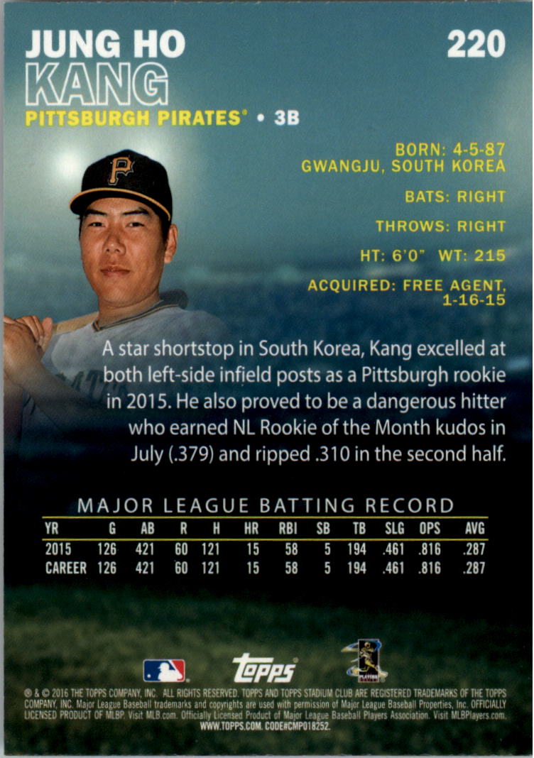 2016 Stadium Club Gold Baseball Card Pick (Inserts) - Picture 169 of 217