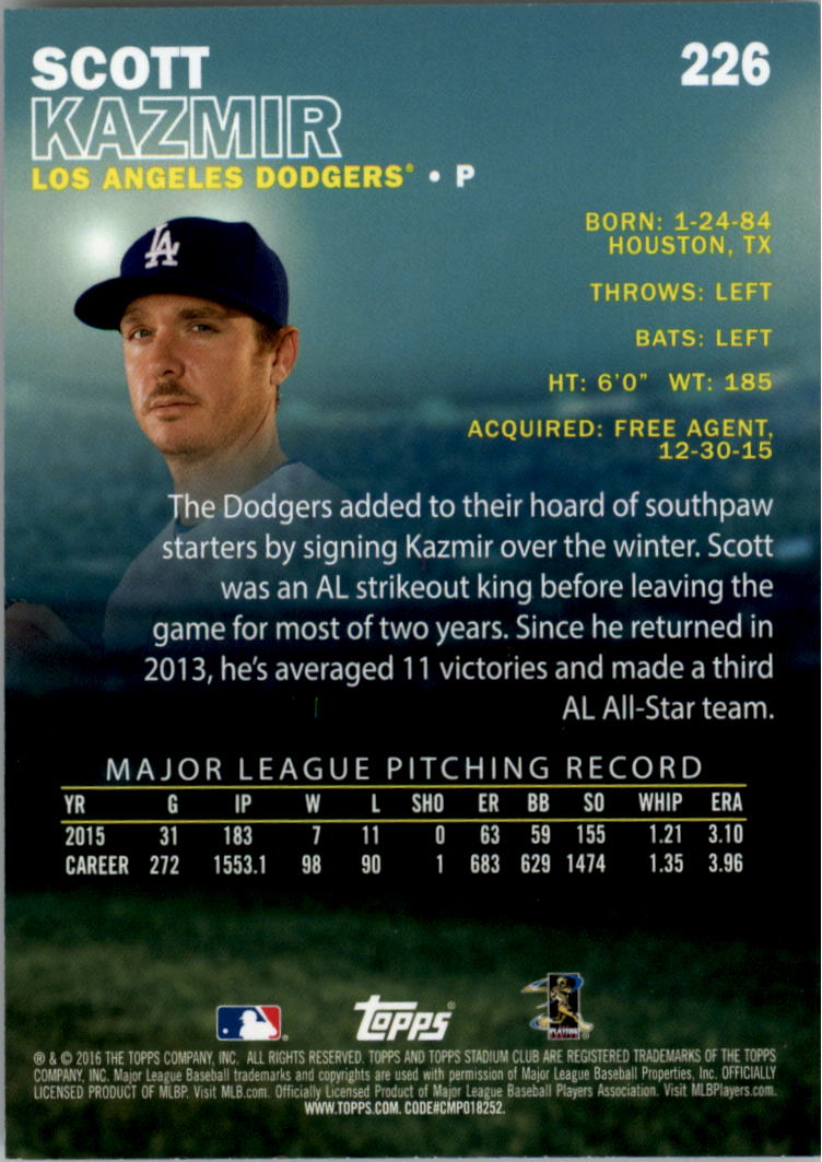 2016 Stadium Club Gold Baseball Card Pick (Inserts) - Picture 173 of 217