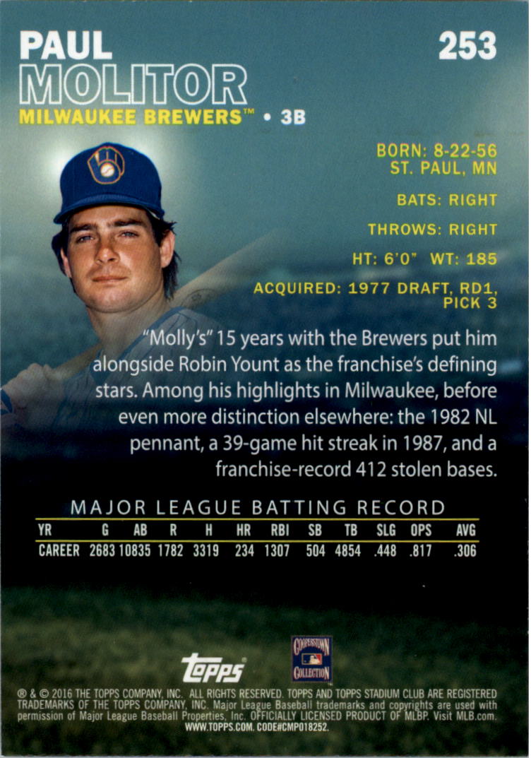 2016 Stadium Club Gold Baseball Card Pick (Inserts) - Picture 189 of 217