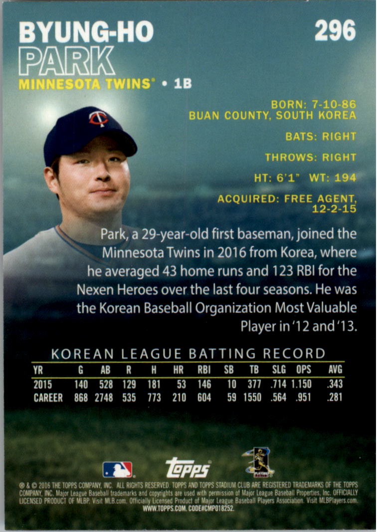 2016 Stadium Club Gold Baseball Card Pick (Inserts) - Picture 217 of 217