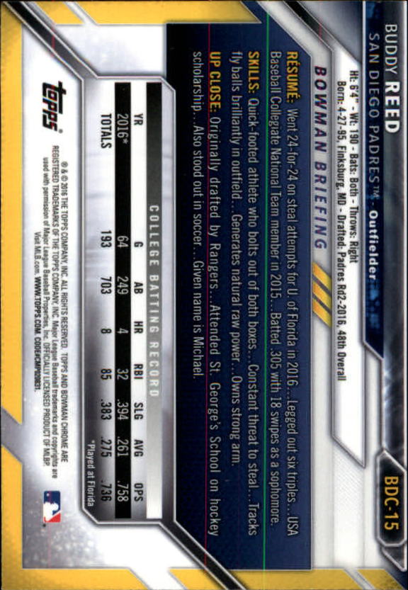B4911- 2016 Bowman Chrome Draft BB 1-200 +Rookies -You Pick- 15+ FREE US SHIP - Picture 25 of 263
