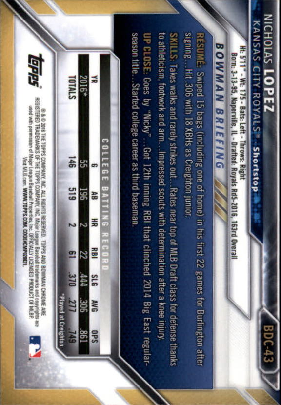 B4911- 2016 Bowman Chrome Draft BB 1-200 +Rookies -You Pick- 15+ FREE US SHIP - Picture 57 of 263