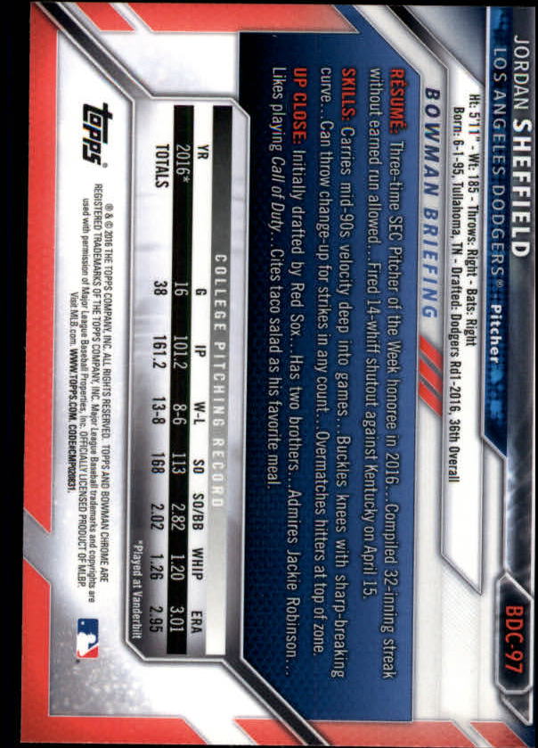 B4911- 2016 Bowman Chrome Draft BB 1-200 +Rookies -You Pick- 15+ FREE US SHIP - Picture 107 of 263