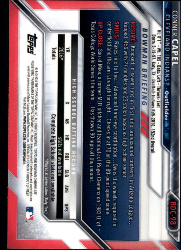 B4911- 2016 Bowman Chrome Draft BB 1-200 +Rookies -You Pick- 15+ FREE US SHIP - Picture 109 of 263