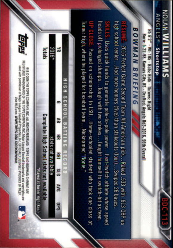 B4911- 2016 Bowman Chrome Draft BB 1-200 +Rookies -You Pick- 15+ FREE US SHIP - Picture 123 of 263
