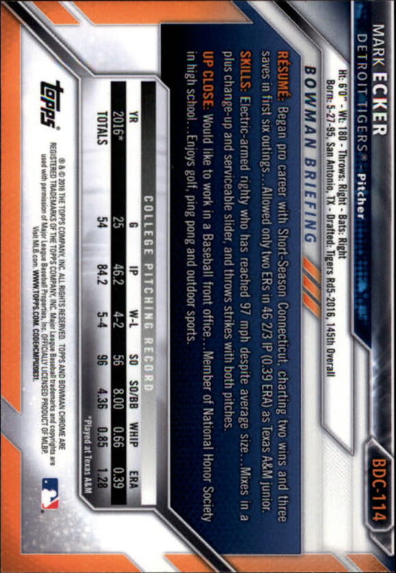 B4911- 2016 Bowman Chrome Draft BB 1-200 +Rookies -You Pick- 15+ FREE US SHIP - Picture 125 of 263
