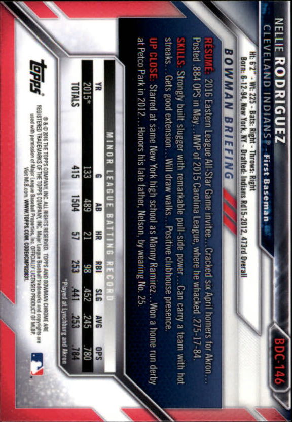 B4911- 2016 Bowman Chrome Draft BB 1-200 +Rookies -You Pick- 15+ FREE US SHIP - Picture 173 of 263