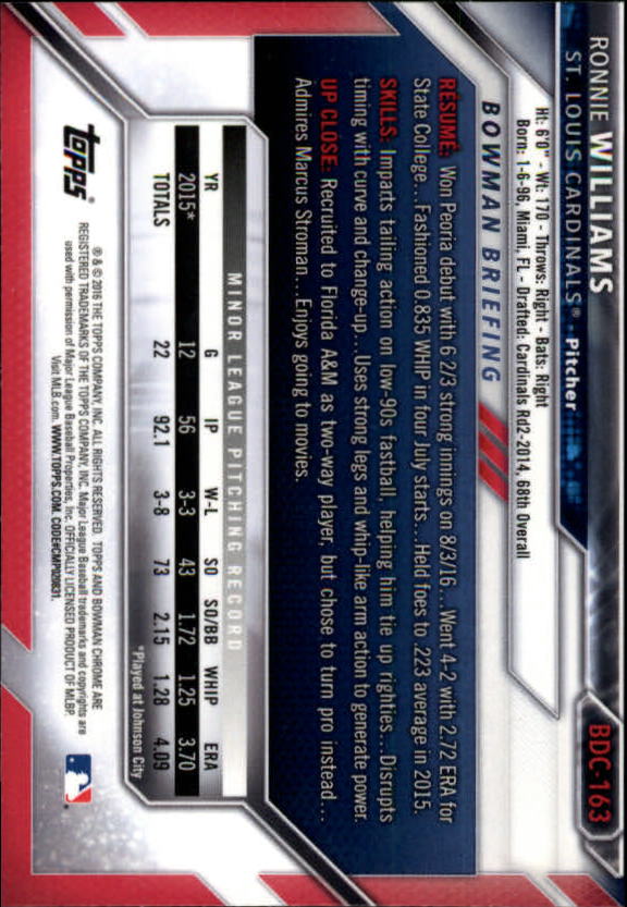 B4911- 2016 Bowman Chrome Draft BB 1-200 +Rookies -You Pick- 15+ FREE US SHIP - Picture 199 of 263