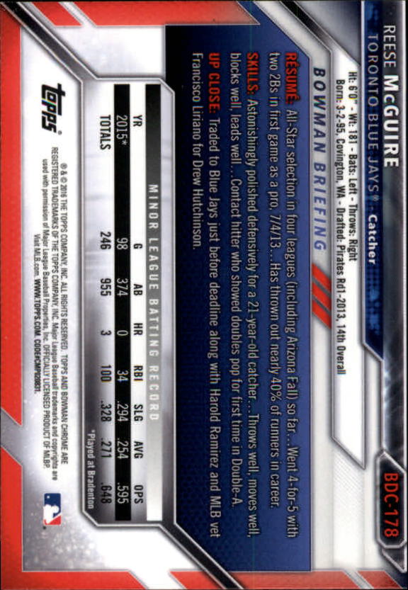 B4911- 2016 Bowman Chrome Draft BB 1-200 +Rookies -You Pick- 15+ FREE US SHIP - Picture 227 of 263