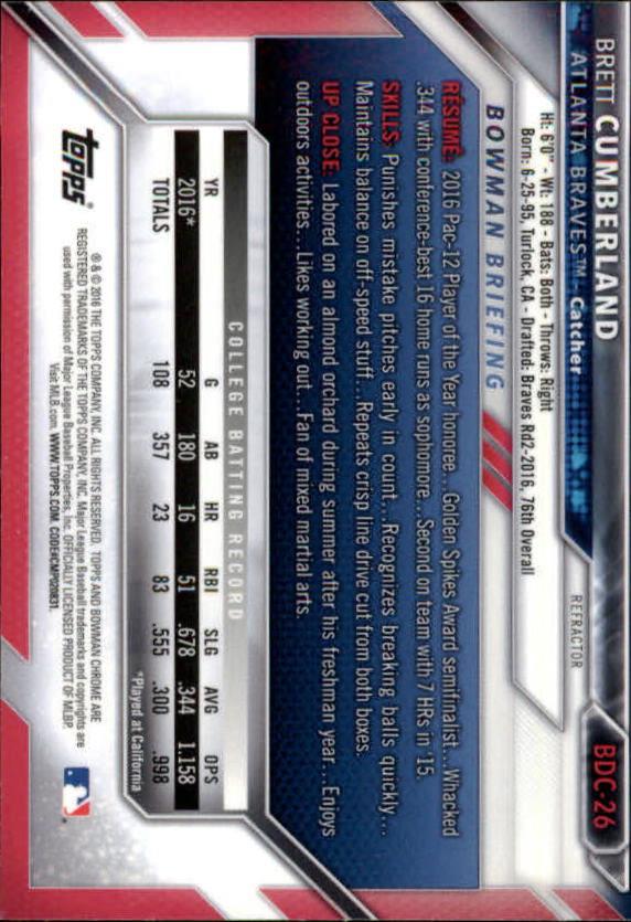 B4911- 2016 Bowman Chrome Draft BB Assorted Inserts -You Pick- 15+ FREE US SHIP - Picture 54 of 276