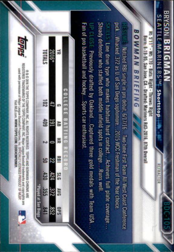B4911- 2016 Bowman Chrome Draft BB Assorted Inserts -You Pick- 15+ FREE US SHIP - Picture 138 of 276