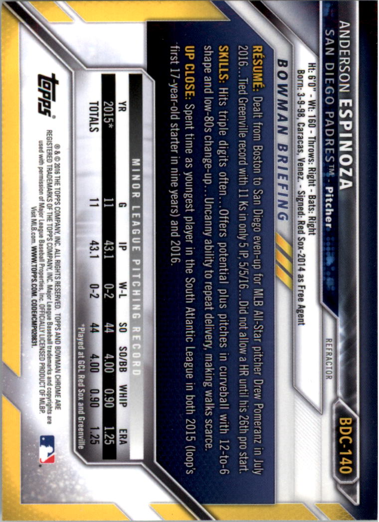 B4911- 2016 Bowman Chrome Draft BB Assorted Inserts -You Pick- 15+ FREE US SHIP - Picture 176 of 276
