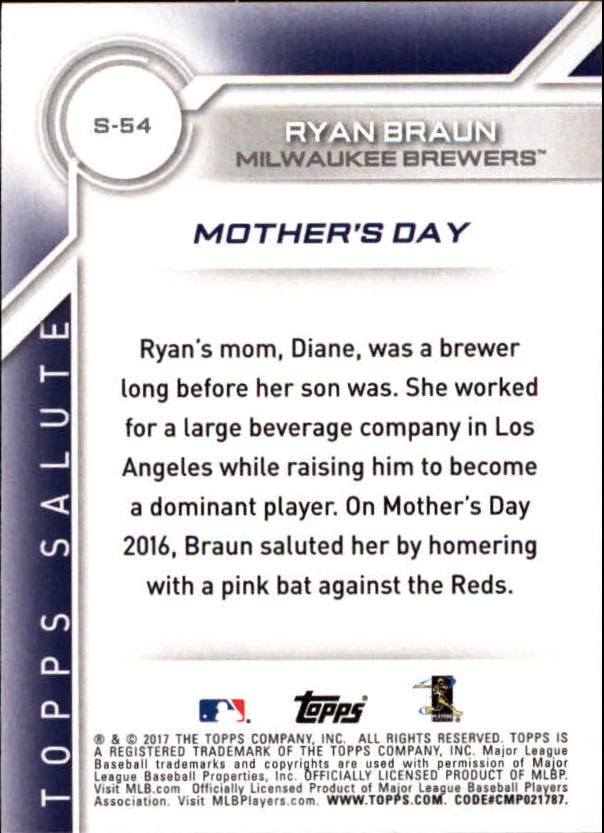A0479- 2017 Topps Baseball Salute Inserts #s 1-200 -You Pick- 15+ FREE US SHIP - Picture 20 of 88
