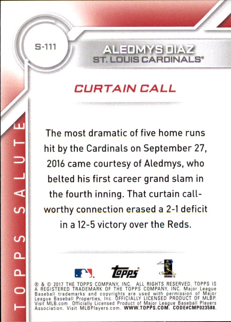 A0479- 2017 Topps Baseball Salute Inserts #s 1-200 -You Pick- 15+ FREE US SHIP - Picture 25 of 88