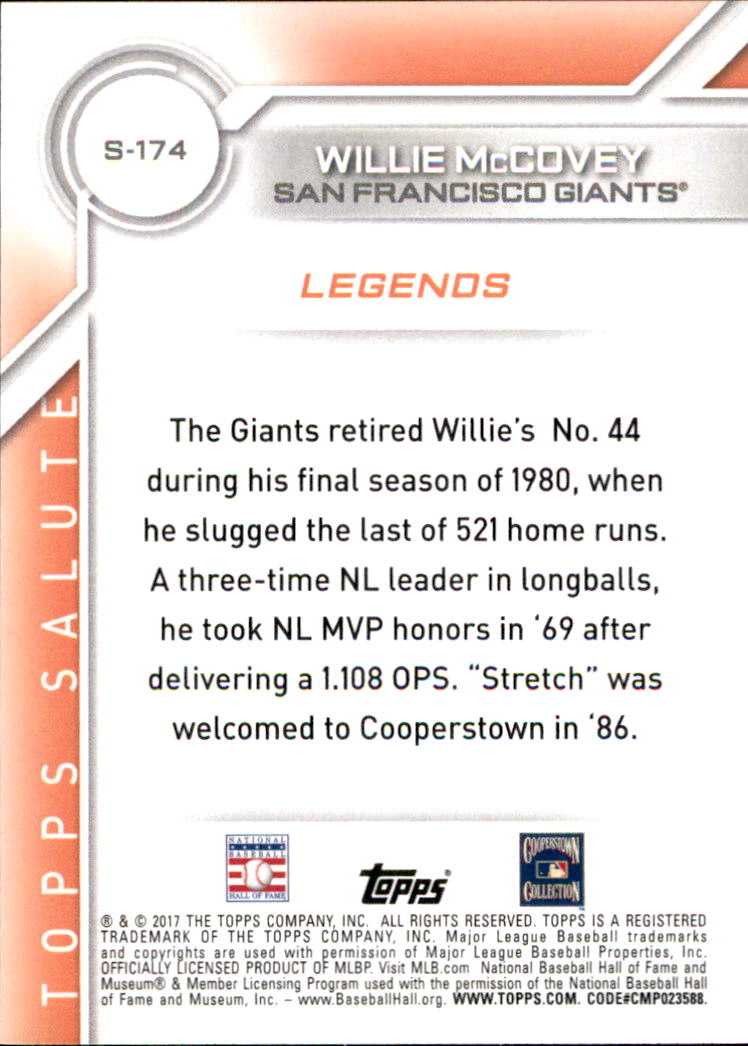 A0479- 2017 Topps Baseball Salute Inserts #s 1-200 -You Pick- 15+ FREE US SHIP - Picture 32 of 88