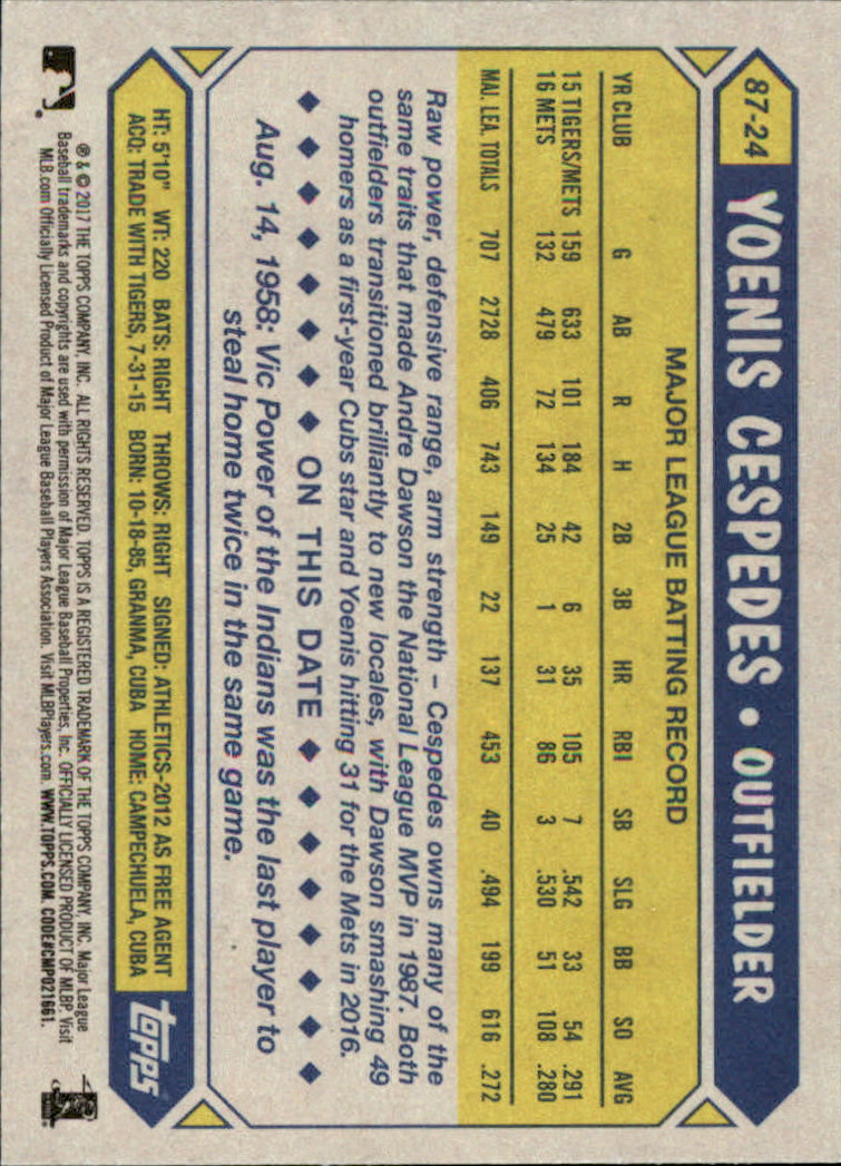 A0479- 2017 Topps Baseball Assorted Insert Cards1 -You Pick- 15+ FREE US SHIP - Picture 7 of 109