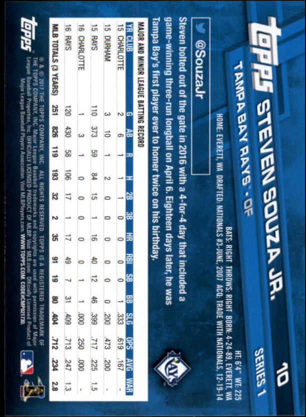 A0479- 2017 Topps Baseball Card #s 1-252 +Rookies -You Pick- 15+ FREE US SHIP - Picture 19 of 491