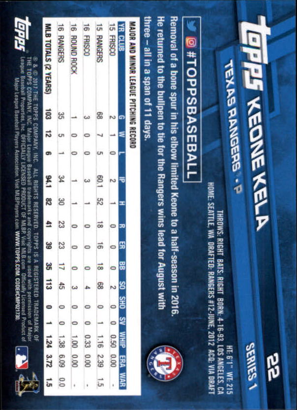 A0479- 2017 Topps Baseball Card #s 1-252 +Rookies -You Pick- 15+ FREE US SHIP - Picture 41 of 491