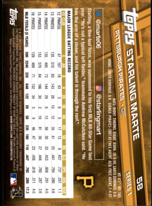 A0479- 2017 Topps Baseball Card #s 1-252 +Rookies -You Pick- 15+ FREE US SHIP - Picture 111 of 491