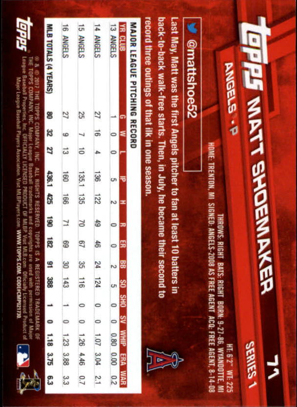 A0479- 2017 Topps Baseball Card #s 1-252 +Rookies -You Pick- 15+ FREE US SHIP - Picture 135 of 491