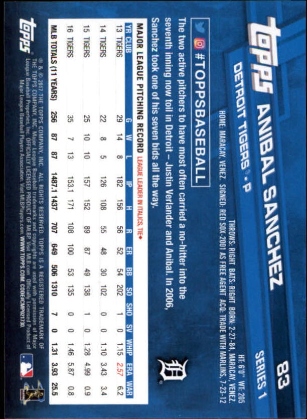 A0479- 2017 Topps Baseball Card #s 1-252 +Rookies -You Pick- 15+ FREE US SHIP - Picture 159 of 491