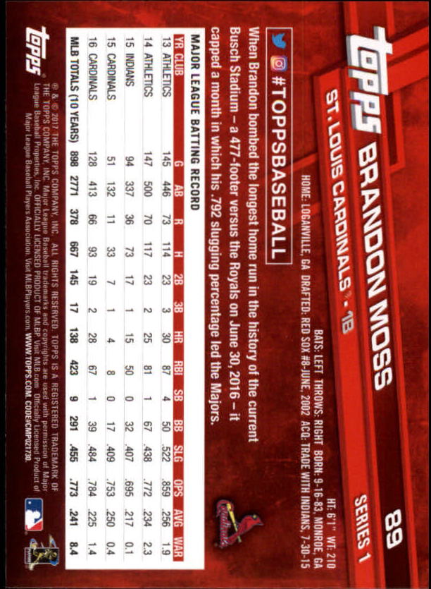 A0479- 2017 Topps Baseball Card #s 1-252 +Rookies -You Pick- 15+ FREE US SHIP - Picture 169 of 491
