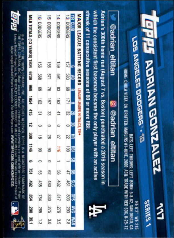 A0479- 2017 Topps Baseball Card #s 1-252 +Rookies -You Pick- 15+ FREE US SHIP - Picture 225 of 491