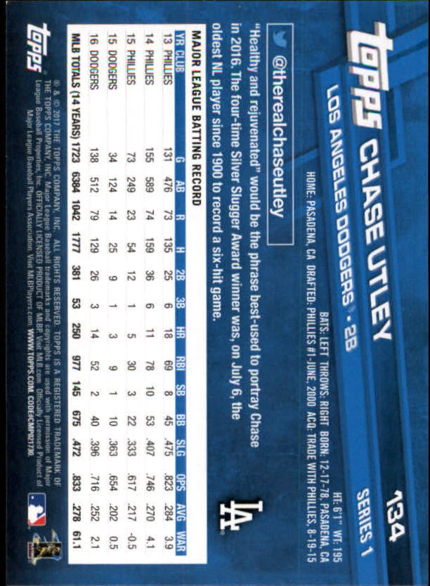 A0479- 2017 Topps Baseball Card #s 1-252 +Rookies -You Pick- 15+ FREE US SHIP - Picture 259 of 491