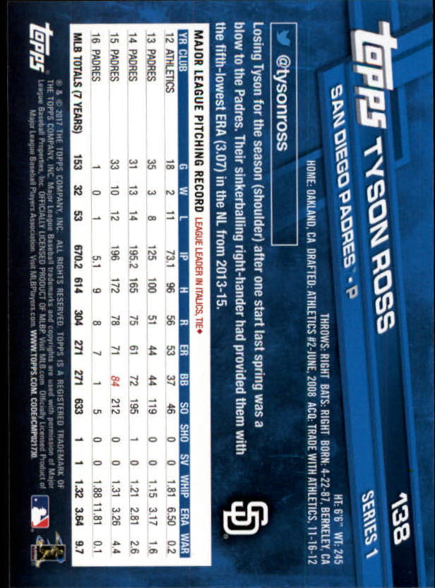 A0479- 2017 Topps Baseball Card #s 1-252 +Rookies -You Pick- 15+ FREE US SHIP - Picture 267 of 491