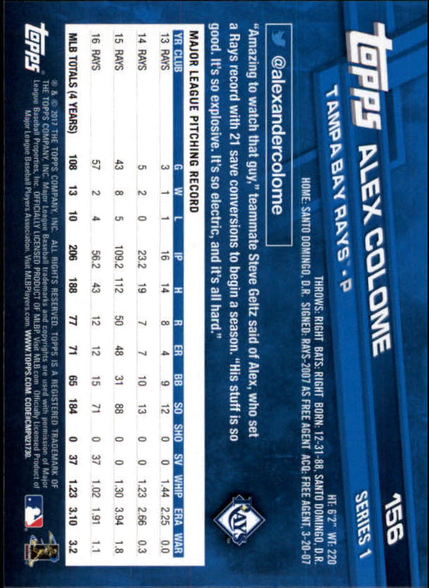 A0479- 2017 Topps Baseball Card #s 1-252 +Rookies -You Pick- 15+ FREE US SHIP - Picture 303 of 491