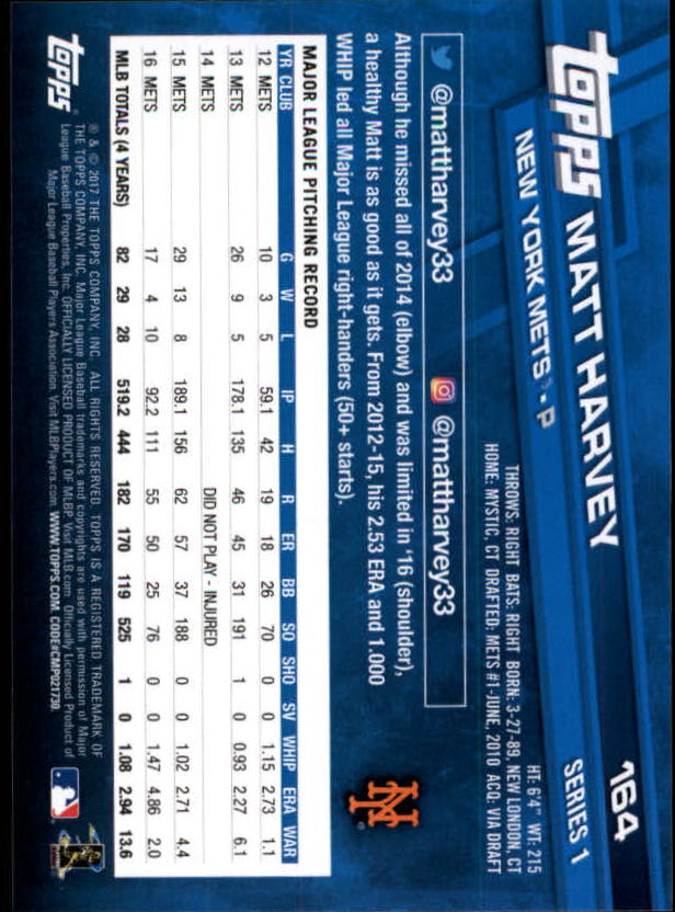 A0479- 2017 Topps Baseball Card #s 1-252 +Rookies -You Pick- 15+ FREE US SHIP - Picture 319 of 491
