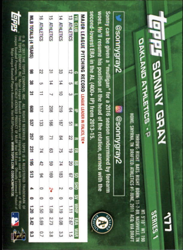 A0479- 2017 Topps Baseball Card #s 1-252 +Rookies -You Pick- 15+ FREE US SHIP - Picture 343 of 491