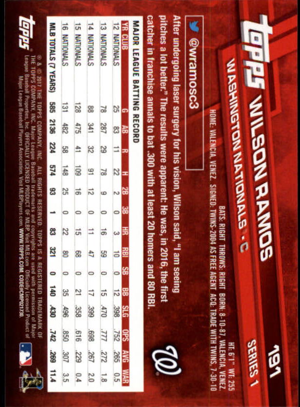 A0479- 2017 Topps Baseball Card #s 1-252 +Rookies -You Pick- 15+ FREE US SHIP - Picture 371 of 491