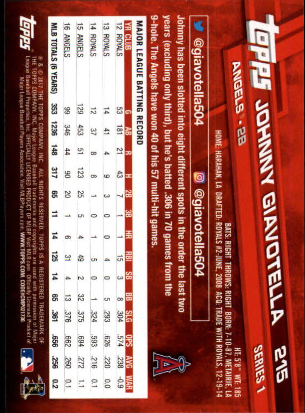 A0479- 2017 Topps Baseball Card #s 1-252 +Rookies -You Pick- 15+ FREE US SHIP - Picture 417 of 491