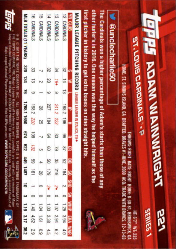 A0479- 2017 Topps Baseball Card #s 1-252 +Rookies -You Pick- 15+ FREE US SHIP - Picture 429 of 491