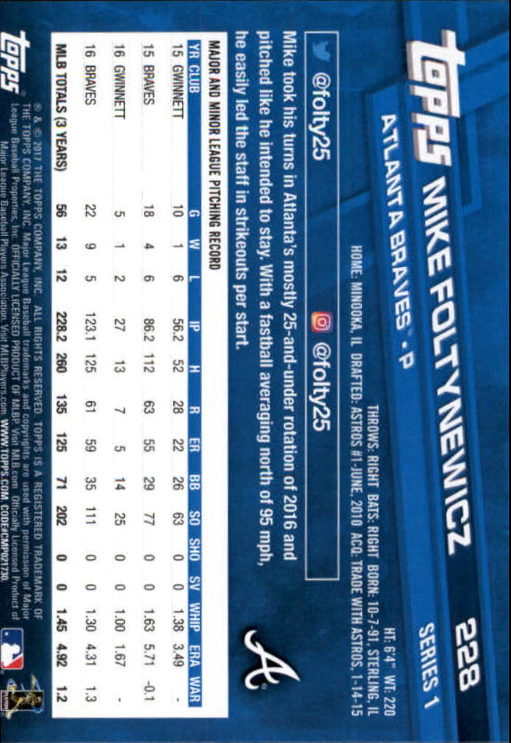 A0479- 2017 Topps Baseball Card #s 1-252 +Rookies -You Pick- 15+ FREE US SHIP - Picture 443 of 491