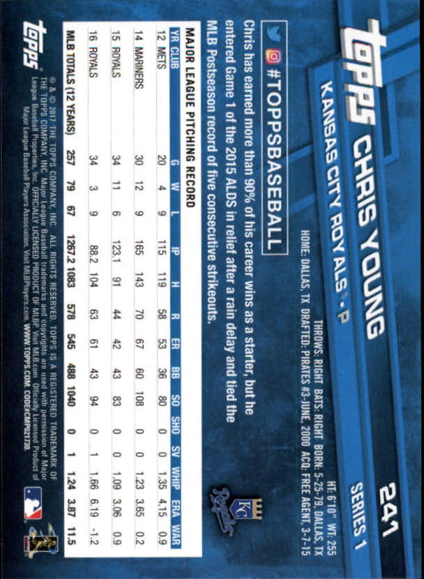 A0479- 2017 Topps Baseball Card #s 1-252 +Rookies -You Pick- 15+ FREE US SHIP - Picture 469 of 491