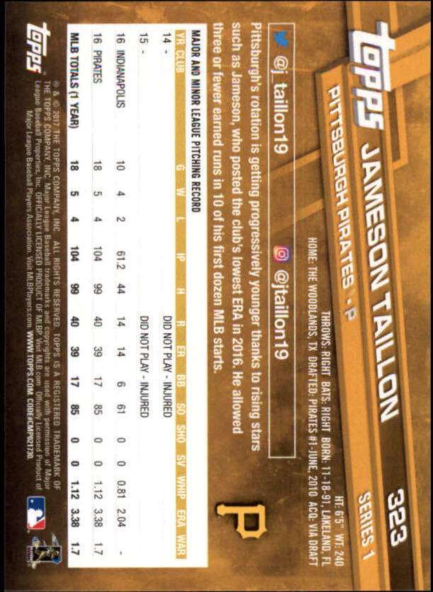 A0479- 2017 Topps Baseball Karten 253-509 + Rookies -du Pick- 15 + Gratis US - Bild 135 von 467