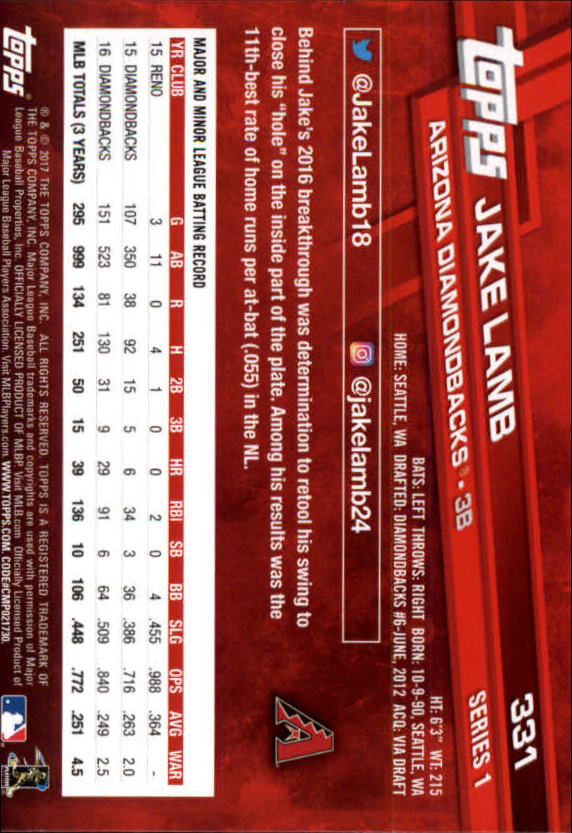 A0479- 2017 Topps Baseball Karten 253-509 + Rookies -du Pick- 15 + Gratis US - Bild 151 von 467