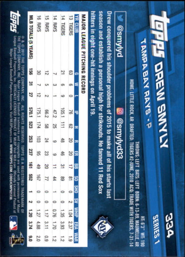A0479- 2017 Topps Baseball Karten 253-509 + Rookies -du Pick- 15 + Gratis US - Bild 157 von 467