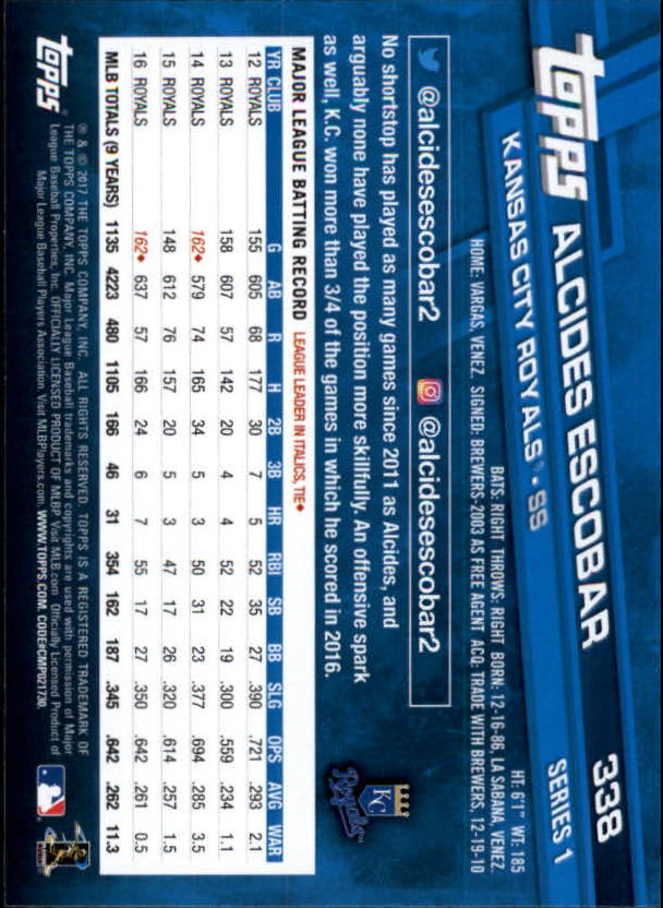 A0479- 2017 Topps Baseball Karten 253-509 + Rookies -du Pick- 15 + Gratis US - Bild 165 von 467