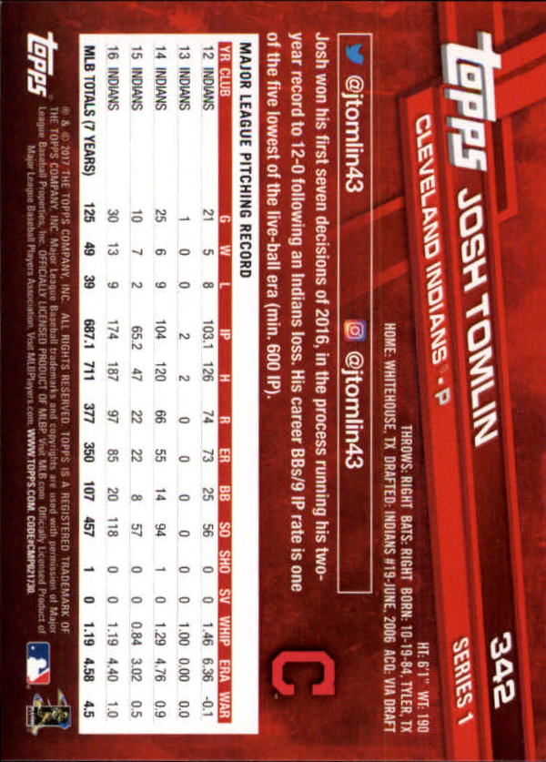A0479- 2017 Topps Baseball Karten 253-509 + Rookies -du Pick- 15 + Gratis US - Bild 171 von 467
