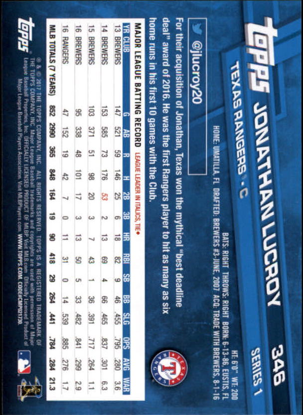 A0479- 2017 Topps Baseball Karten 253-509 + Rookies -du Pick- 15 + Gratis US - Bild 179 von 467